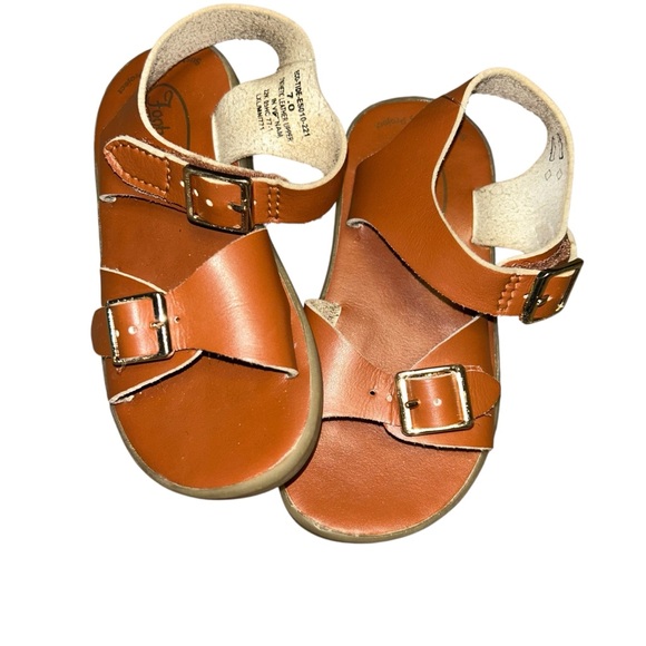 Footmates Tide tan leather buckle Sandals toddler size 7 - Picture 1 of 4